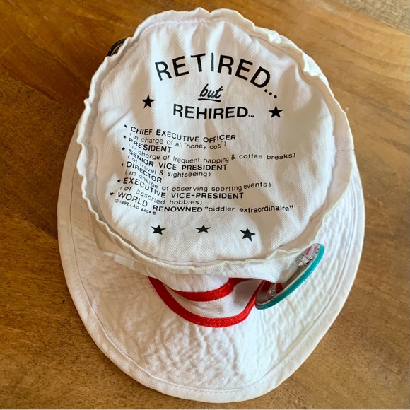 “Retired But Re-Hired” Vintage Joke Bucket Hat - Picture 5 of 12